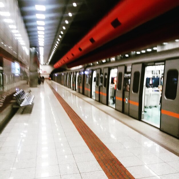 Train at railroad station platform