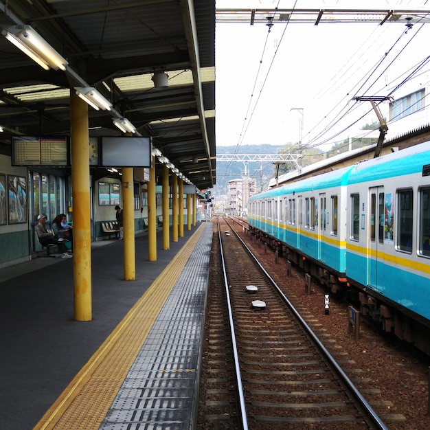 Train at railroad station platform