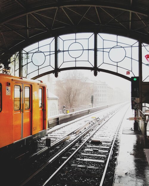 Photo train at railroad station