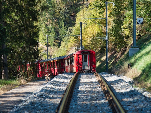 Foto treno su binari ferroviari