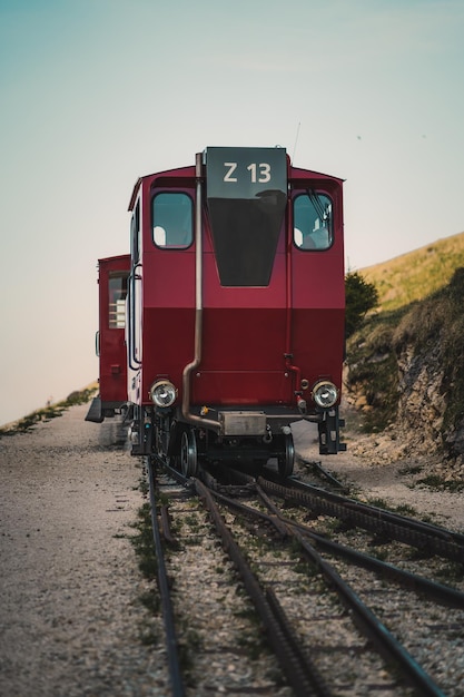 Photo train on railroad track