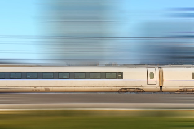 A train running on a high speed railway