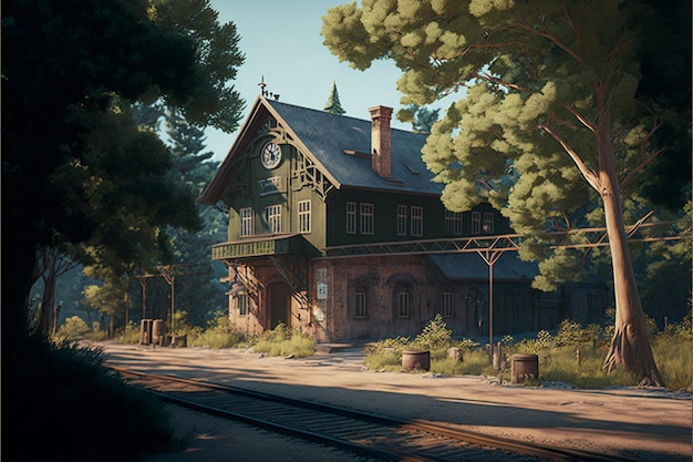 The train station in the forest