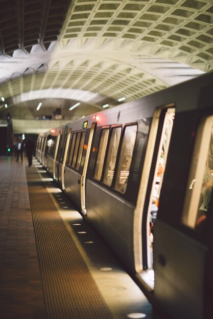 Photo train at subway station