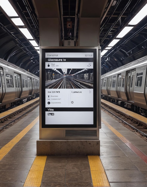 Foto un treno in una stazione ferroviaria