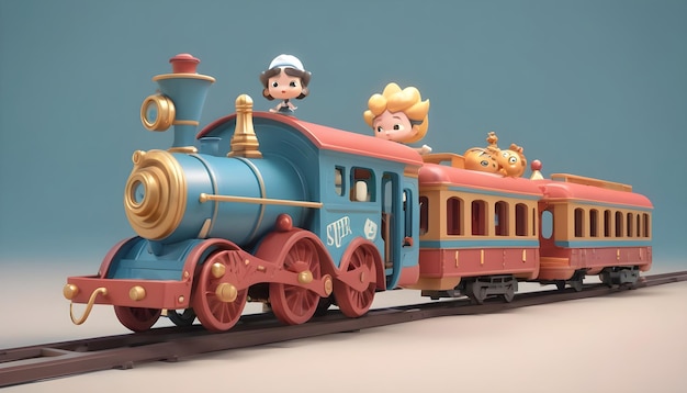Foto treno con personaggi dei cartoni animati