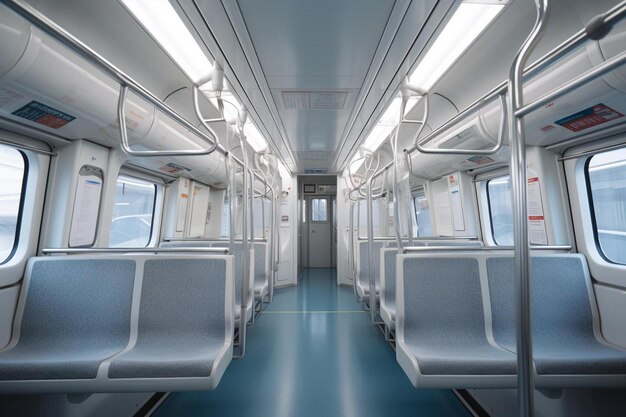 Photo a train with empty seats and a window that says  no one