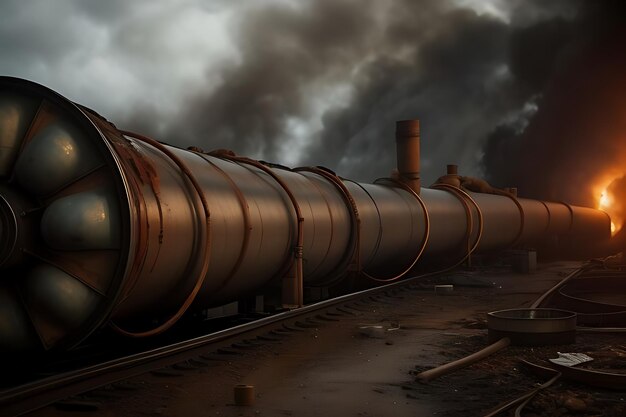 Photo a train with a large tank on the side of it