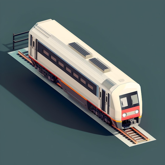 Photo a train with low poly style