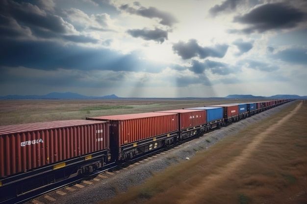 Photo a train with a red box on the front and a white sign that says 