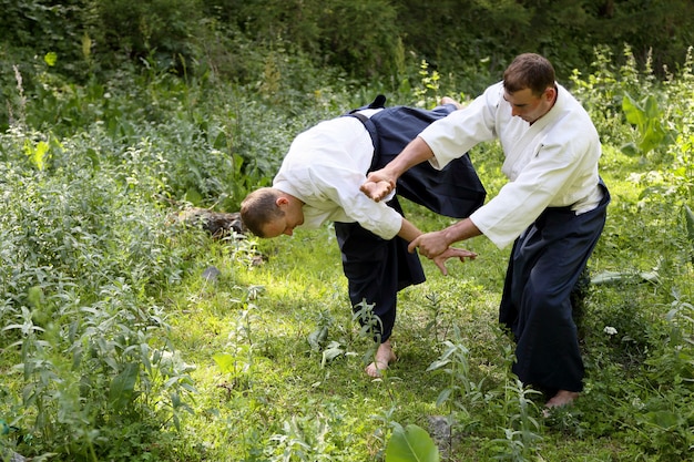 Training martial art Aikido