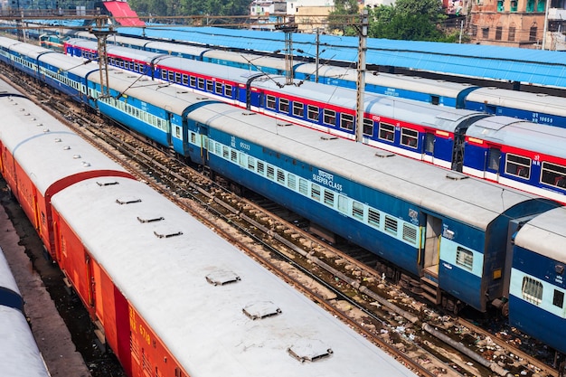 Premium Photo Trains New Delhi Railway Station India premium-photo-trains-new-delhi-railway-station-india
