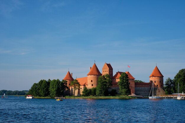 Trakai Island Castle in lake Galve Lithuania