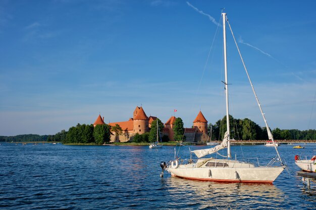 Trakai Island Castle in lake Galve, Lithuania