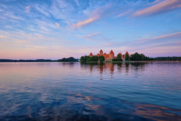 Trakai Island Castle in lake Galve, Lithuania