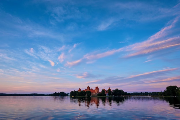 Trakai Island Castle in lake Galve Lithuania