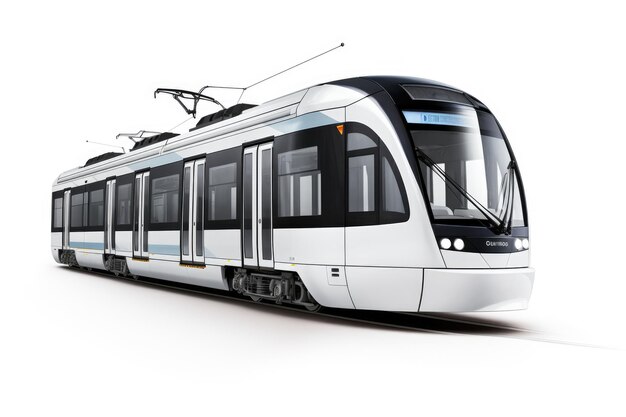 Tram Capture Isolated On White Background