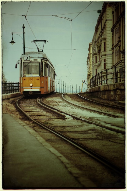 Foto tram in de stad