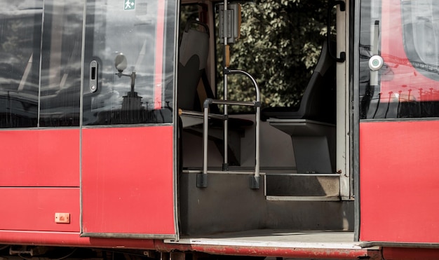 Photo tram train interior and exterior