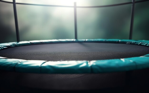 A trampoline with the word " trampoline " on it