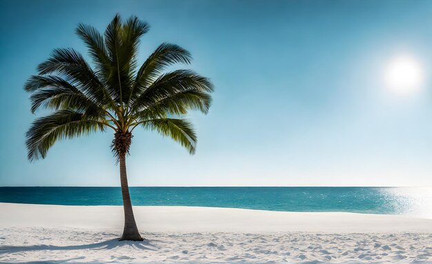 Photo tranquil azure ocean beach scene