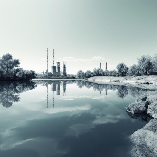 A tranquil background to a construction site