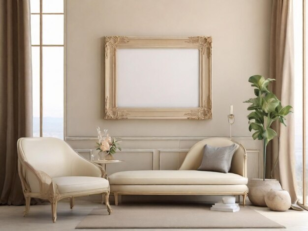 Tranquil Beauty Beige Frame for Artwork