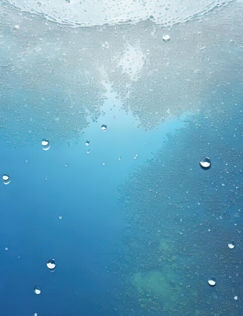 Tranquil Beauty Glass Windows with Glistening Water Drops and Snow