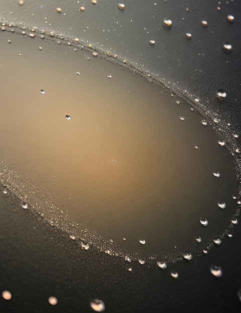 Tranquil Beauty Glass Windows with Glistening Water Drops and Snow