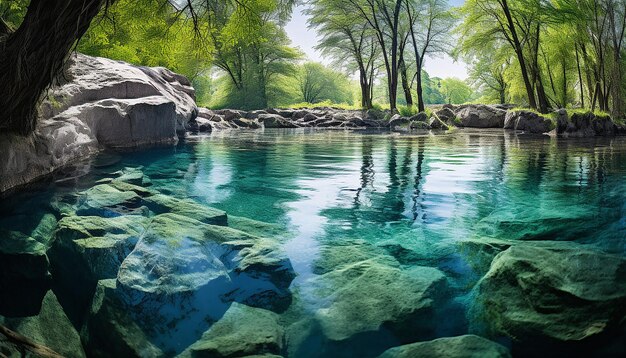 the tranquil beauty of a natural spring