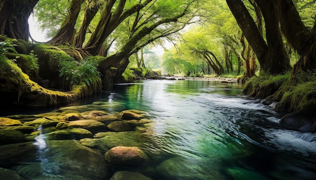 the tranquil beauty of a natural spring