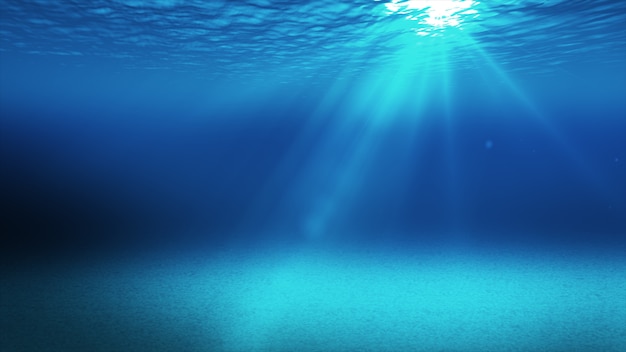 Photo tranquil blue underwater scene with copy space