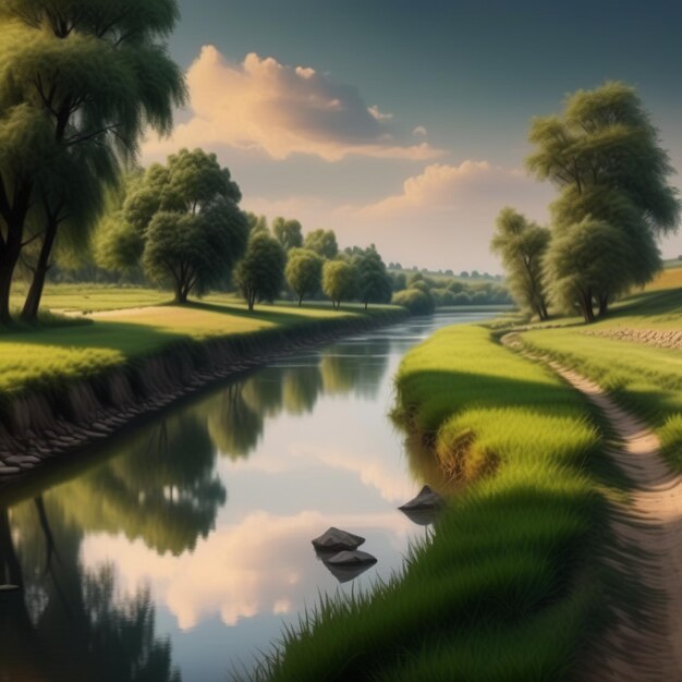 Tranquil Countryside River