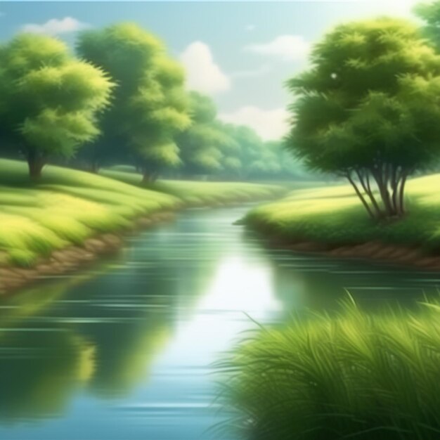 Tranquil Countryside River