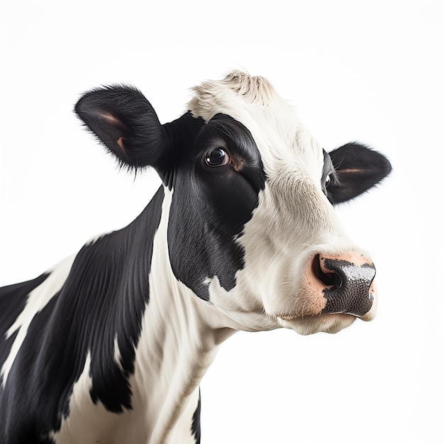 Photo tranquil cow on white background