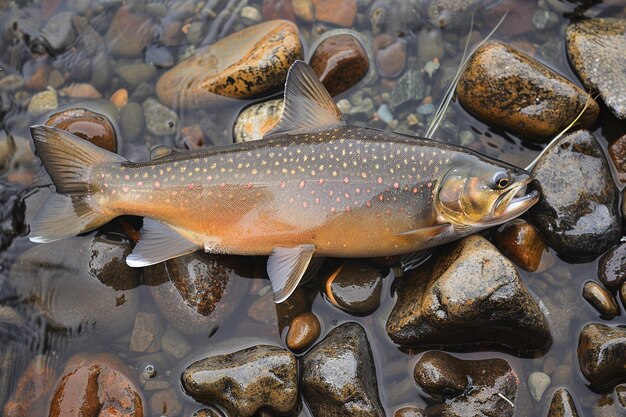 Tranquil Dace Resting Amongst River Rocks