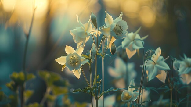 Tranquil daffodils basking in golden hour light natures beauty captured perfect for serene backgrounds floral harmony in photography AI