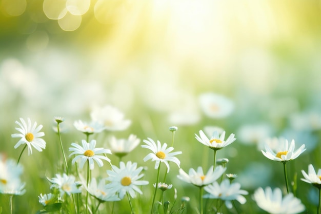 Tranquil daisy meadow with soft focus and bright colors