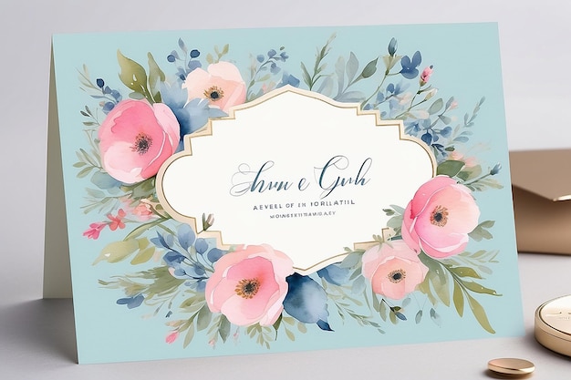 Tranquil Elegance A Minimalistic Watercolor Thank You Card for Personalized Appreciation