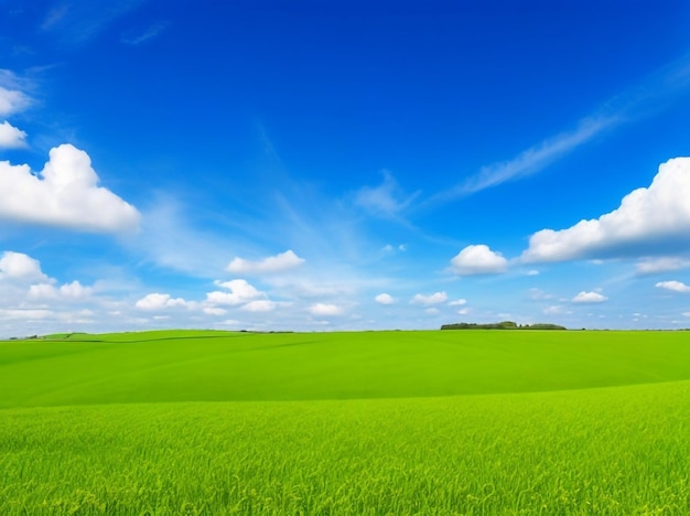 Tranquil european countryside panorama of summer green field 54