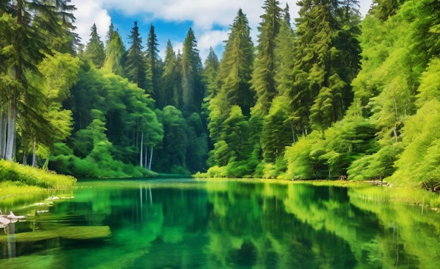 Photo tranquil forest river