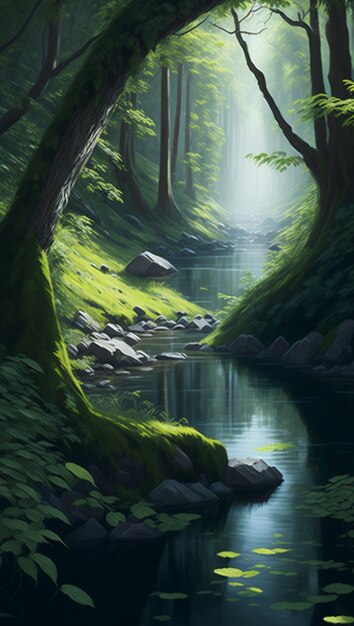 A tranquil forest scene