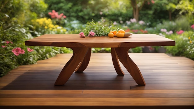 Tranquil Garden Table A Harmony of Nature and Empty Space