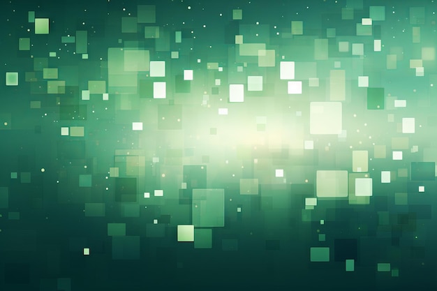 Спокойные зеленые квадраты переплетаются на матовом фоне, созданном Generative AI.