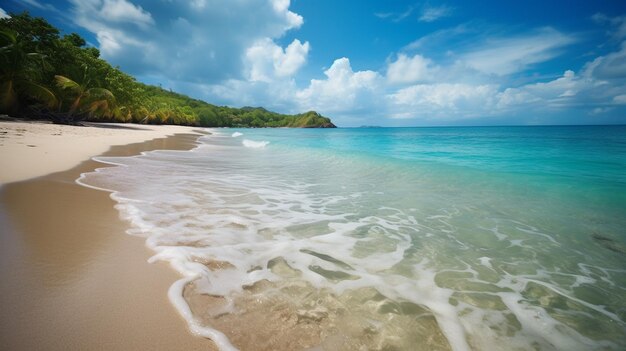 Tranquil haven with ocean and trees