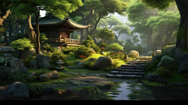 Photo tranquil japan zen background