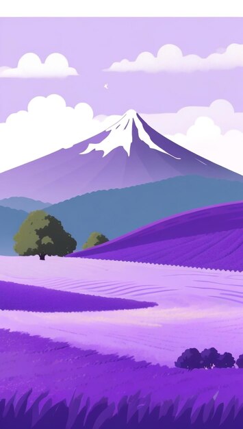 Tranquil lavender symphony a colorful purple field in full bloom