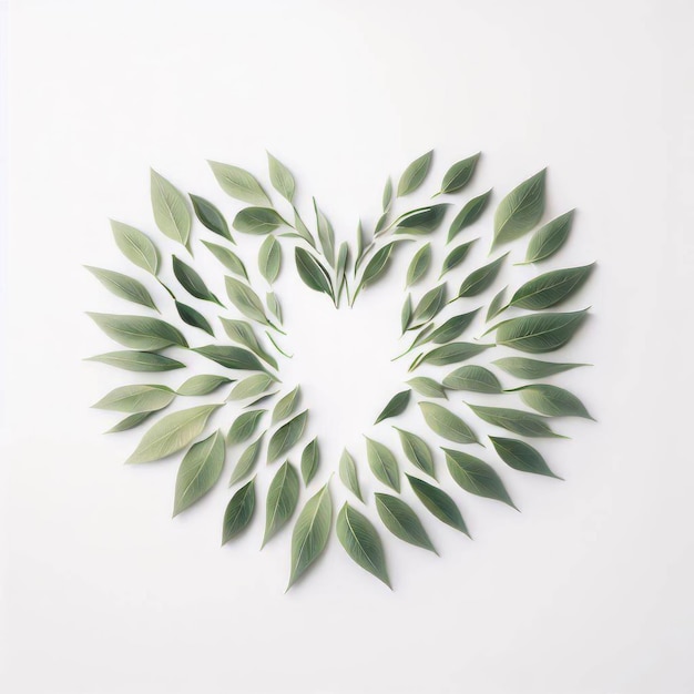 Photo tranquil leafy heart illustration shaped by generative ai generative ai