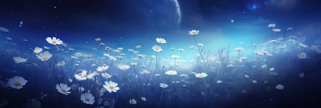 A Tranquil Moonlit Garden Gradient Background Background Image