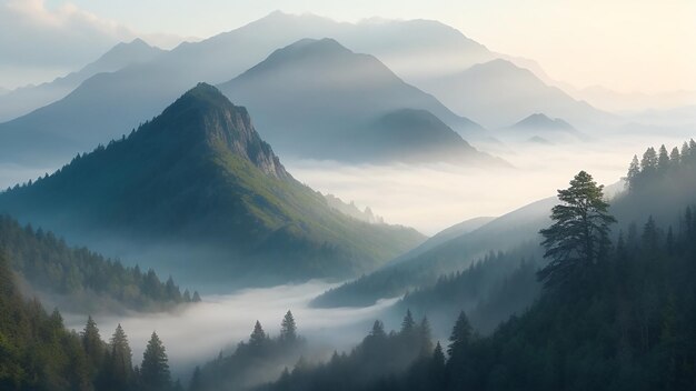 Photo tranquil mountain symphony